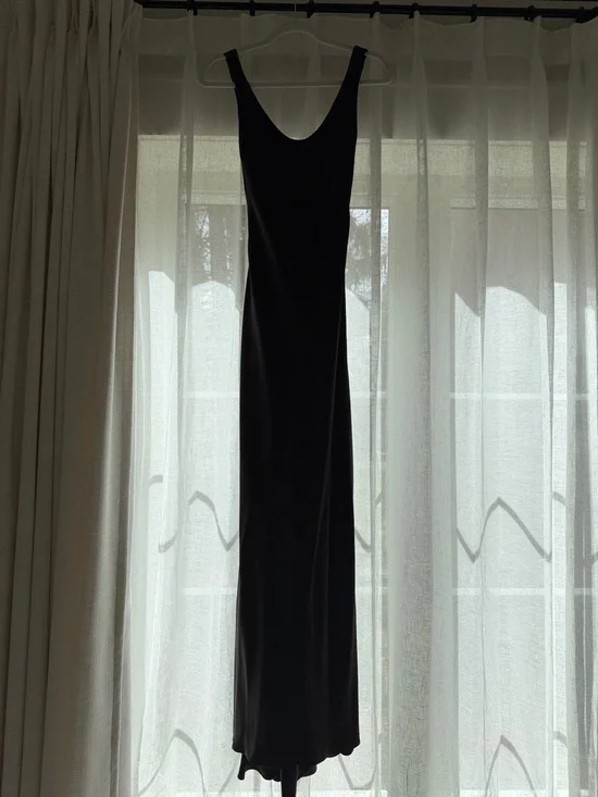 Reformation Sapphira Satin Brown Dress - Picture 3 of 8